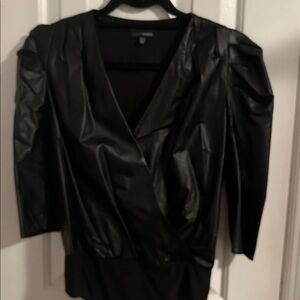 Lucy Paris Black Faux Leather Top